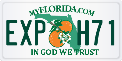 FL license plate EXPH71