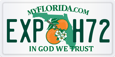 FL license plate EXPH72