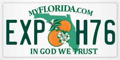 FL license plate EXPH76