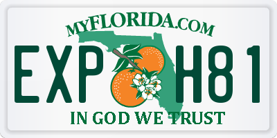 FL license plate EXPH81