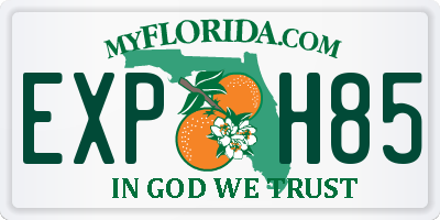 FL license plate EXPH85