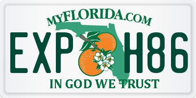FL license plate EXPH86