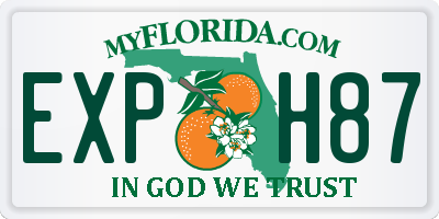 FL license plate EXPH87