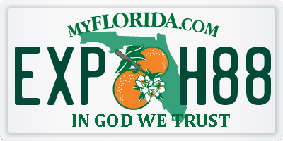 FL license plate EXPH88