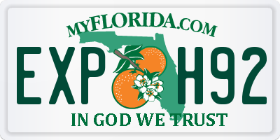 FL license plate EXPH92