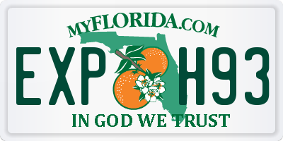 FL license plate EXPH93