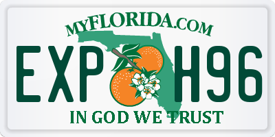 FL license plate EXPH96