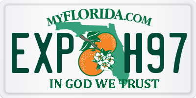 FL license plate EXPH97