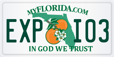 FL license plate EXPI03