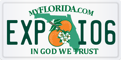 FL license plate EXPI06