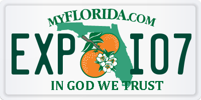 FL license plate EXPI07