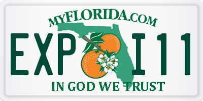 FL license plate EXPI11