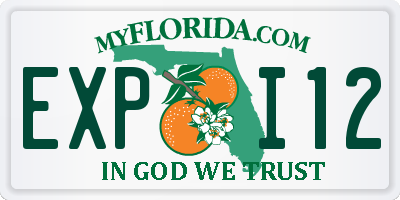 FL license plate EXPI12