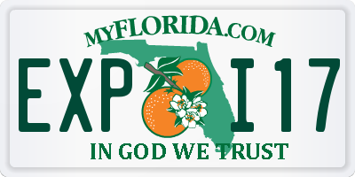 FL license plate EXPI17