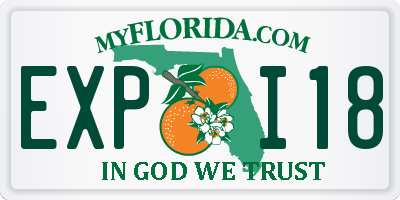 FL license plate EXPI18
