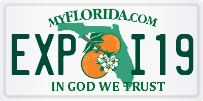 FL license plate EXPI19