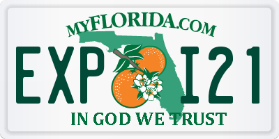 FL license plate EXPI21