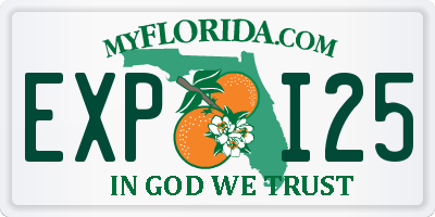 FL license plate EXPI25