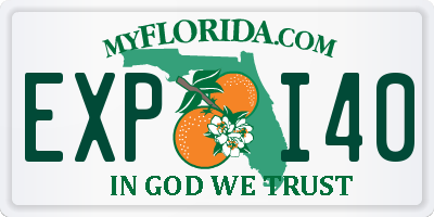 FL license plate EXPI40