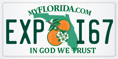 FL license plate EXPI67