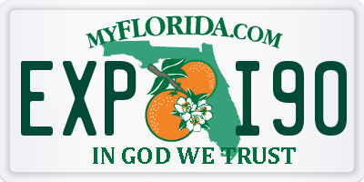 FL license plate EXPI90