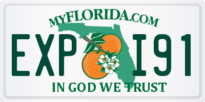 FL license plate EXPI91