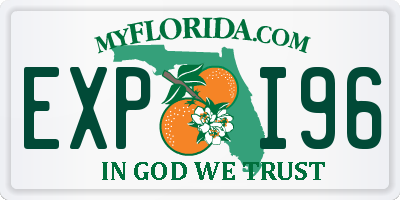FL license plate EXPI96
