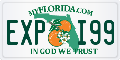 FL license plate EXPI99