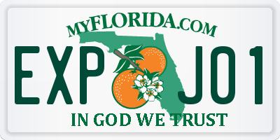 FL license plate EXPJ01