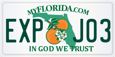 FL license plate EXPJ03