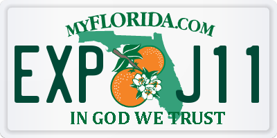 FL license plate EXPJ11