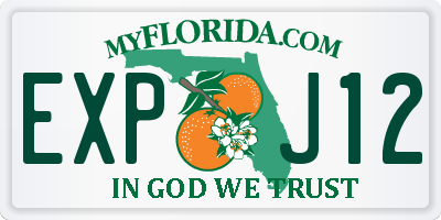 FL license plate EXPJ12