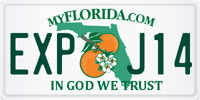 FL license plate EXPJ14