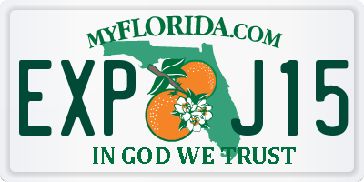 FL license plate EXPJ15