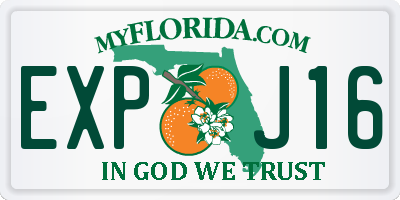 FL license plate EXPJ16
