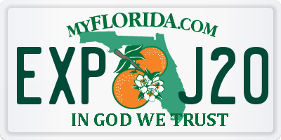 FL license plate EXPJ20