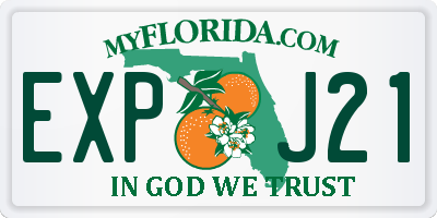 FL license plate EXPJ21