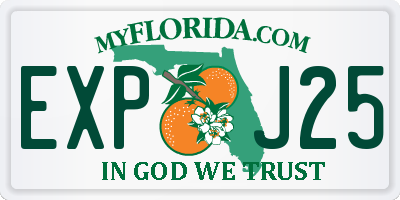 FL license plate EXPJ25