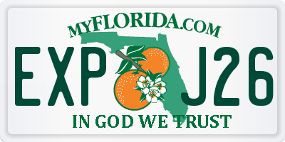 FL license plate EXPJ26