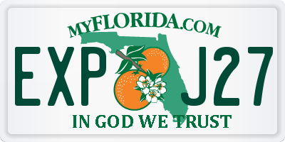 FL license plate EXPJ27