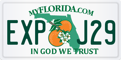 FL license plate EXPJ29