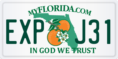 FL license plate EXPJ31