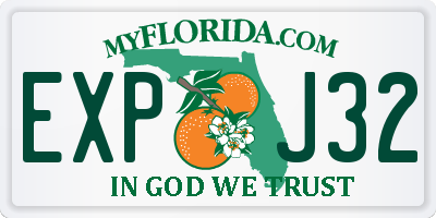 FL license plate EXPJ32