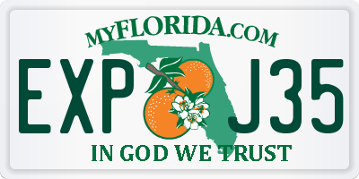 FL license plate EXPJ35