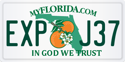 FL license plate EXPJ37