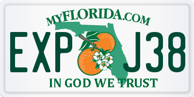 FL license plate EXPJ38