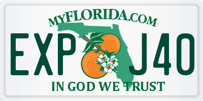 FL license plate EXPJ40