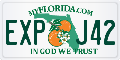 FL license plate EXPJ42