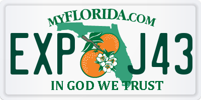 FL license plate EXPJ43