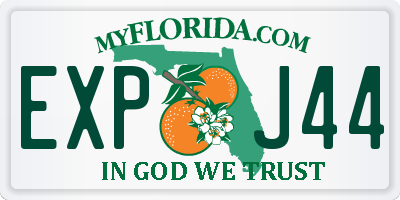 FL license plate EXPJ44